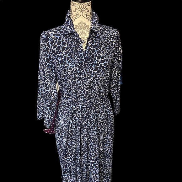 Women’s navy, light blue and white dress from Olsen - Picture 4 of 7